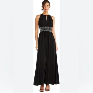 Zara Black Maxi Dress with Silver Detailing